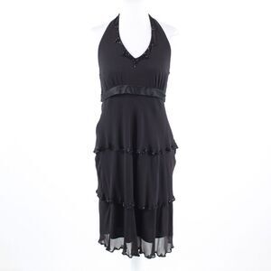 Black sheer NINE WEST halter neck tiered dress 10